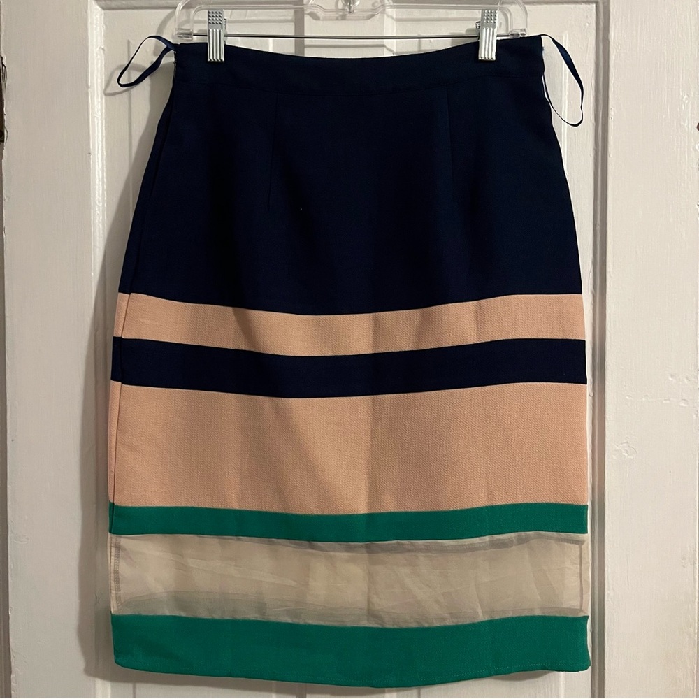 Elegant Multicolor Striped Skirt